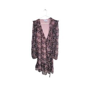Paris Atelier & Other Stories Floral Mini Ruffle Wrap Dress‎ Long Sleeve Size 10